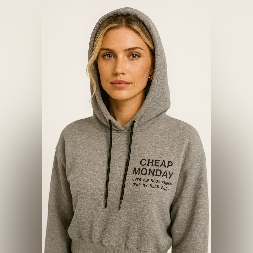$250 CHEAP MONDAY Stockholm Grey Hoodie Small S